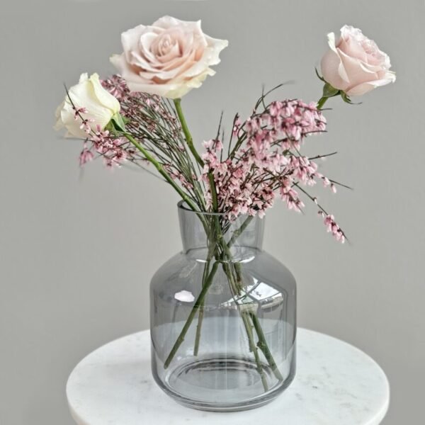 Smoked Glass Vase 8 inch