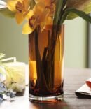 Dark Brown Cylindrical Glass Vase - Medium