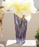 Purple Trellis Textured Glass Vase - Small