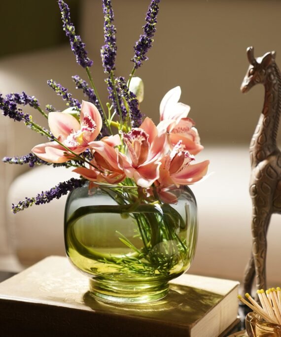 Blue and Green Ombre Glass Vase - Small