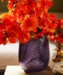 Purple Swirl Textured Glass Vase - Small