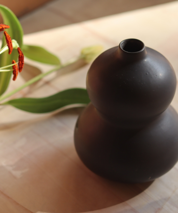 Black Moulded Vase