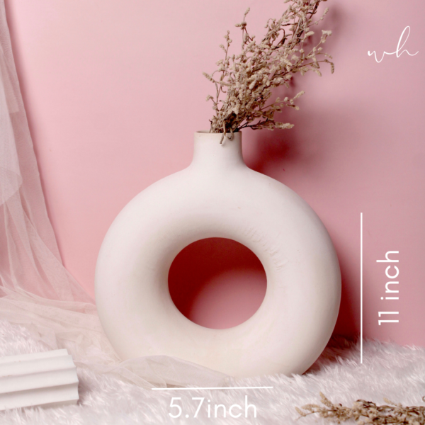 Large Donut Vase - White