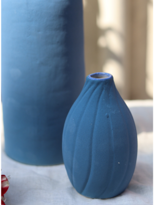 Sanded Blue Vase