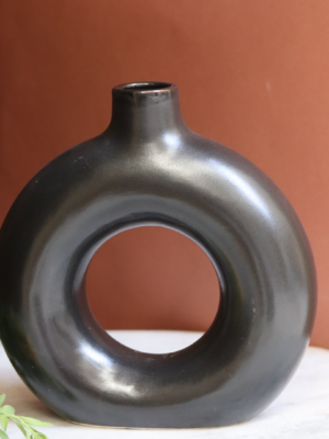Small Donut Vase - Black