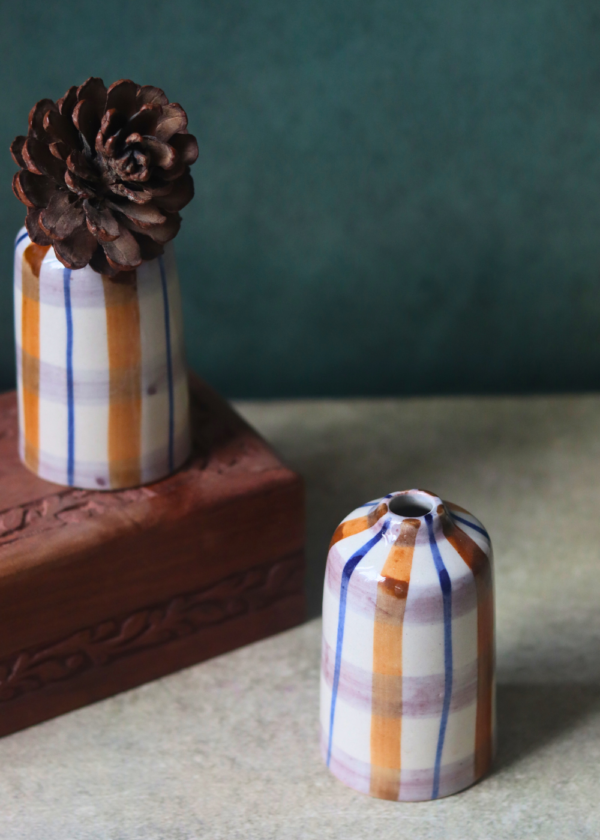 Chequered Bud Vase - Tall