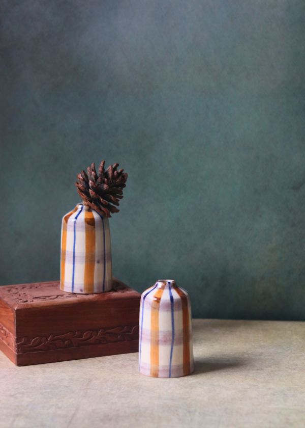 Chequered Bud Vase - Tall