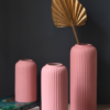 Pink Ribbed Vase - Set of 3