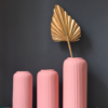 Pink Ribbed Vase - Set of 3
