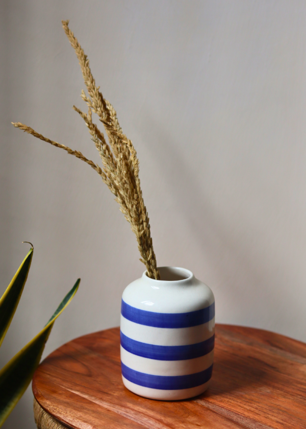 Striped Blue Vase