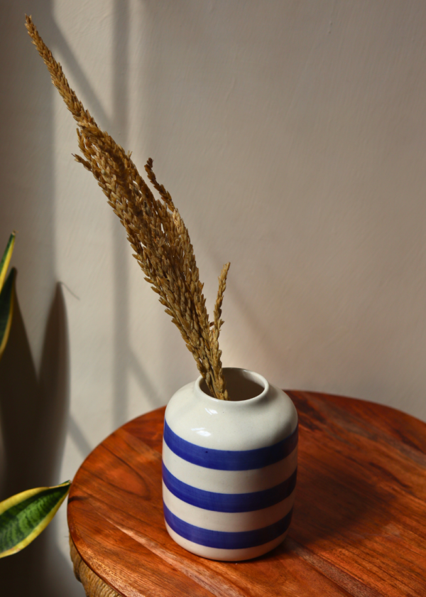 Striped Blue Vase
