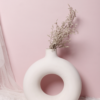 Small Donut Vase - White