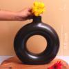 50_4d55540e-c415-47ce-8303-59112249b591.png Large Donut Vase - Black