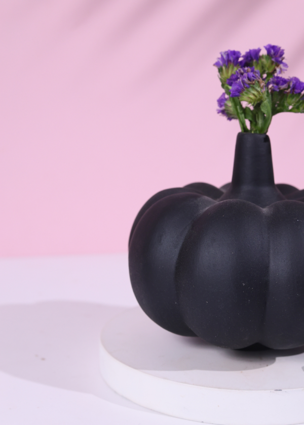 Black Pumpkin Bud Vase