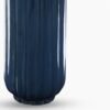 Dark Blue Ribbed Tall Linear Ceramic Vase