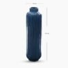 Dark Blue Ribbed Tall Linear Ceramic Vase