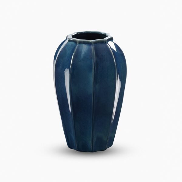 8907895081850_3.jpg Dark Blue Glazed Ceramic Vase - Small