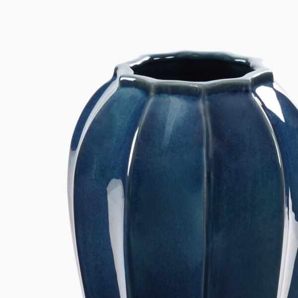 8907895081850_4.jpg Dark Blue Glazed Ceramic Vase - Small