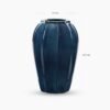 8907895081850_6.jpg Dark Blue Glazed Ceramic Vase - Small