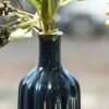 8907895081867_2.jpg Dark Blue Ribbed Tall Ceramic Vase - Large