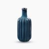 8907895081867_3.jpg Dark Blue Ribbed Tall Ceramic Vase - Large