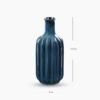 8907895081867_6.jpg Dark Blue Ribbed Tall Ceramic Vase - Large