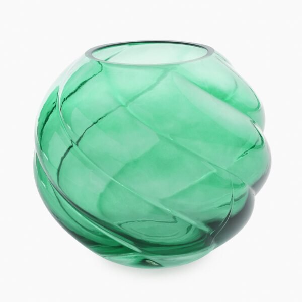 Green Swirl Texture Glass Vase