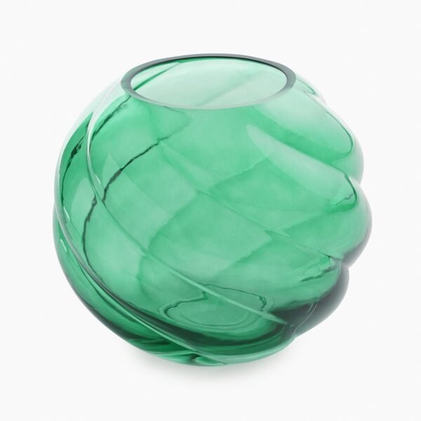 Green Swirl Texture Glass Vase