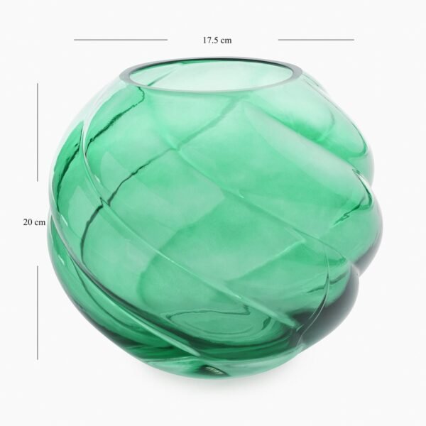 Green Swirl Texture Glass Vase