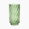 Green Swirl Textured Straight Glass Vase - Small