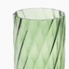 Green Swirl Textured Straight Glass Vase - Small