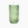 Green Swirl Textured Straight Glass Vase - Small