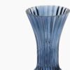 Blue Ribbed Diamond Textured Glass Vase