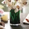 Green Cylindrical Straight Glass Vase - Small