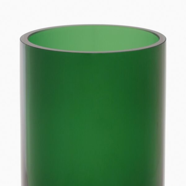 Green Cylindrical Straight Glass Vase - Small