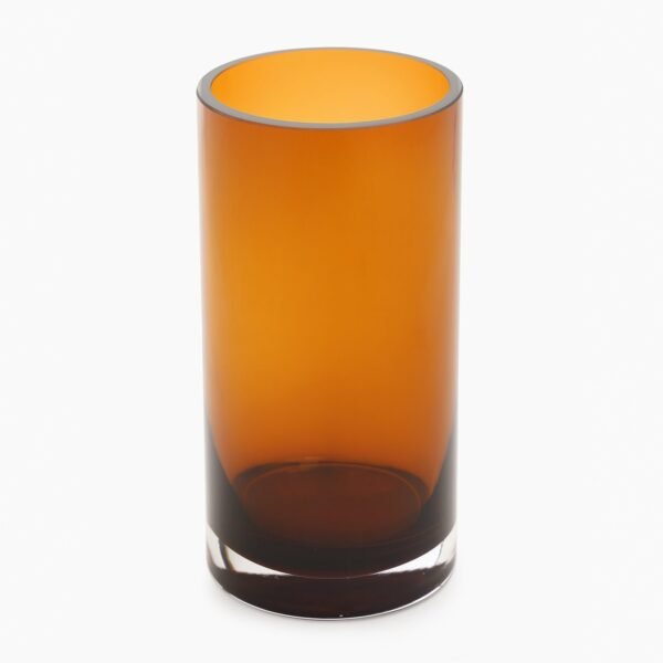 Dark Brown Cylindrical Glass Vase - Medium