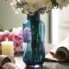 Blue Bottle Neck Glass Vase