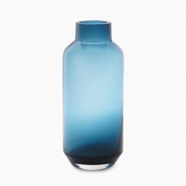 Blue Bottle Neck Glass Vase