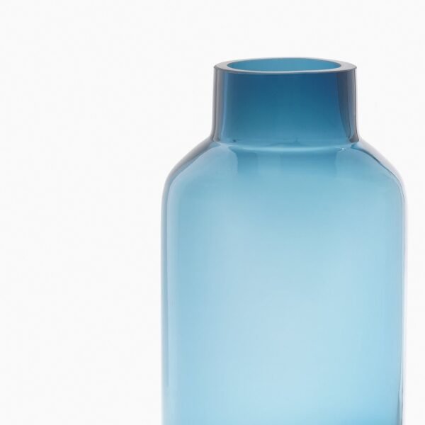 Blue Bottle Neck Glass Vase