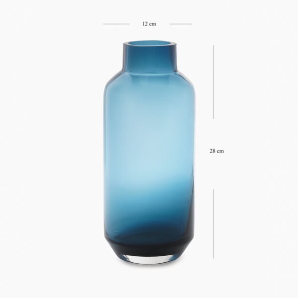 Blue Bottle Neck Glass Vase