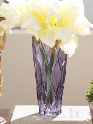 Purple Trellis Textured Glass Vase - Small