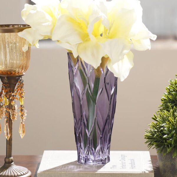 Purple Trellis Textured Glass Vase - Small