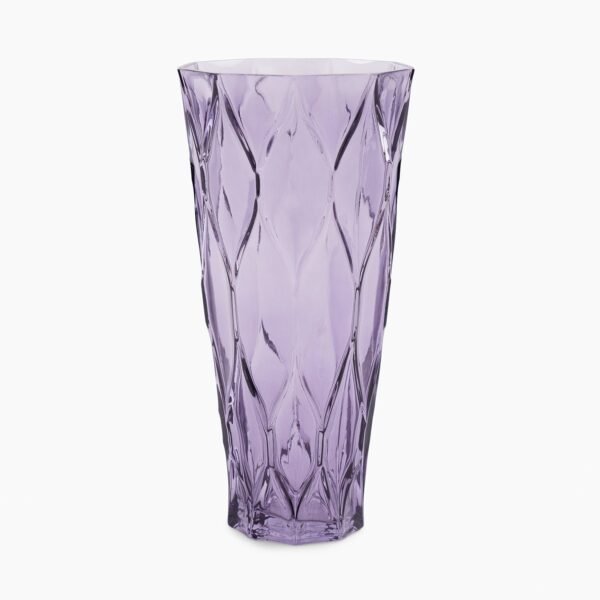 Purple Trellis Textured Glass Vase - Small