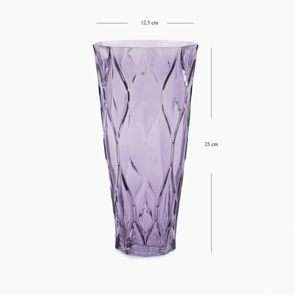 Purple Trellis Textured Glass Vase - Small