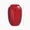 Red Herringbone Textured Glass Vase - Small