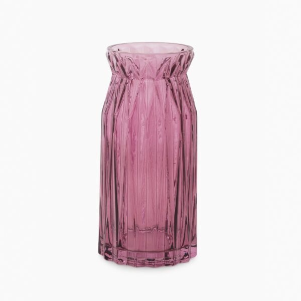 Burgundy Diamond Textured Glass Vase - Small