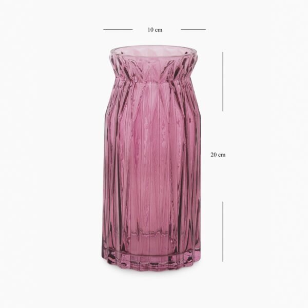 Burgundy Diamond Textured Glass Vase - Small