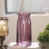 Burgundy Diamond Textured Glass Vase - Medium