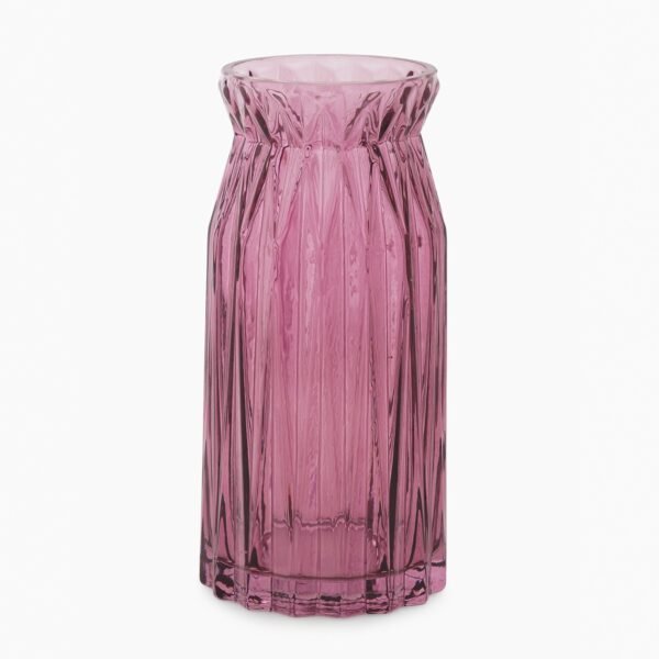 Burgundy Diamond Textured Glass Vase - Medium