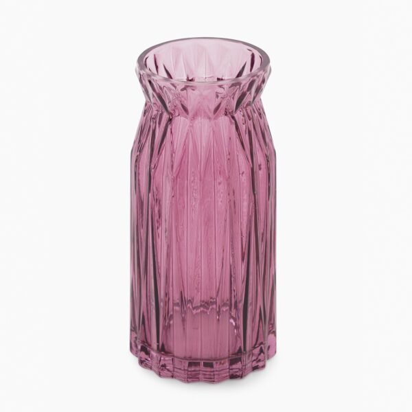 Burgundy Diamond Textured Glass Vase - Medium